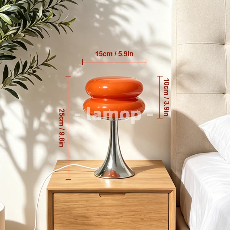 lampe table moderne verre orange opale flux lumineux 60 nordique sans marque
