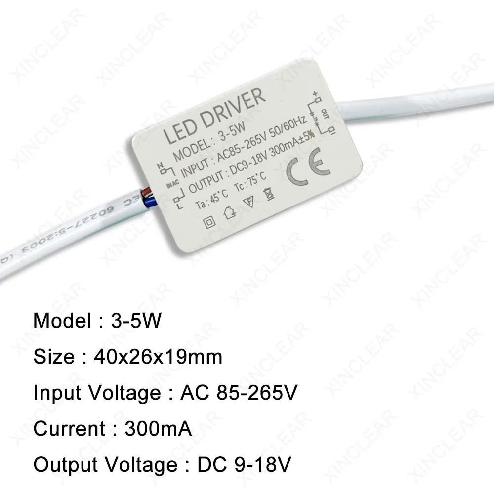 pilote led 300ma 12v 120v 240v blanc rectangulaire industriel certifié ccc fcc rohs