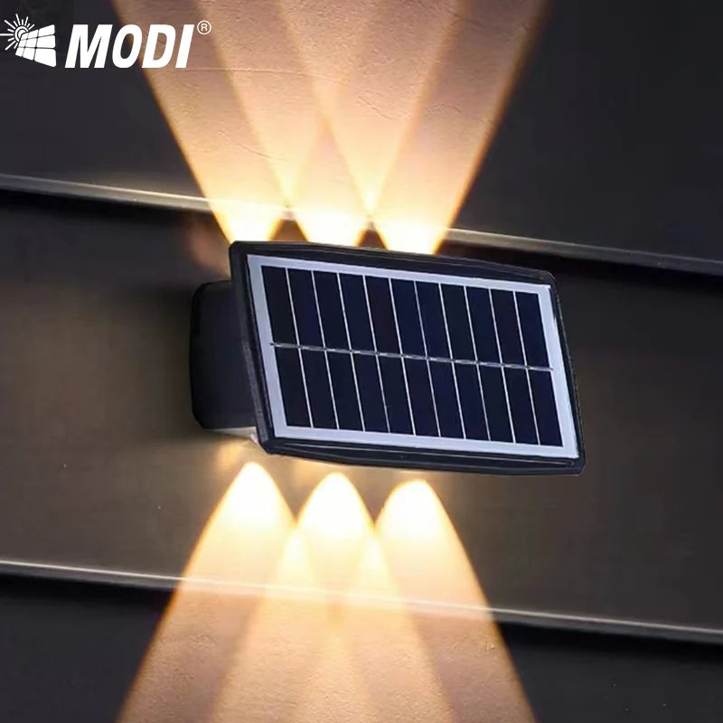 lampe solaire murale moderne adhésive led noir gris extérieure étanche ip65