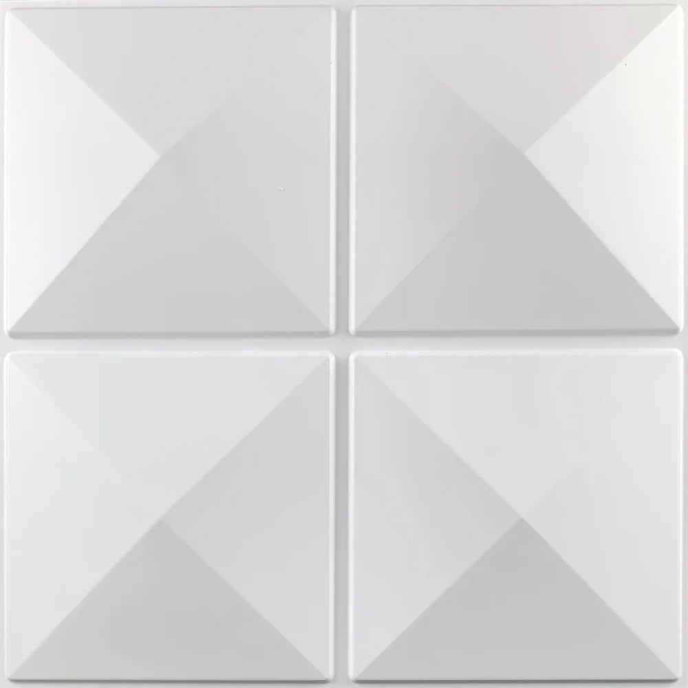 panneau mural moderne blanc triangles géométriques adhésif décoration intérieure relief PVC