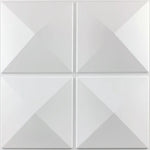 panneau mural moderne blanc triangles géométriques adhésif décoration intérieure relief PVC