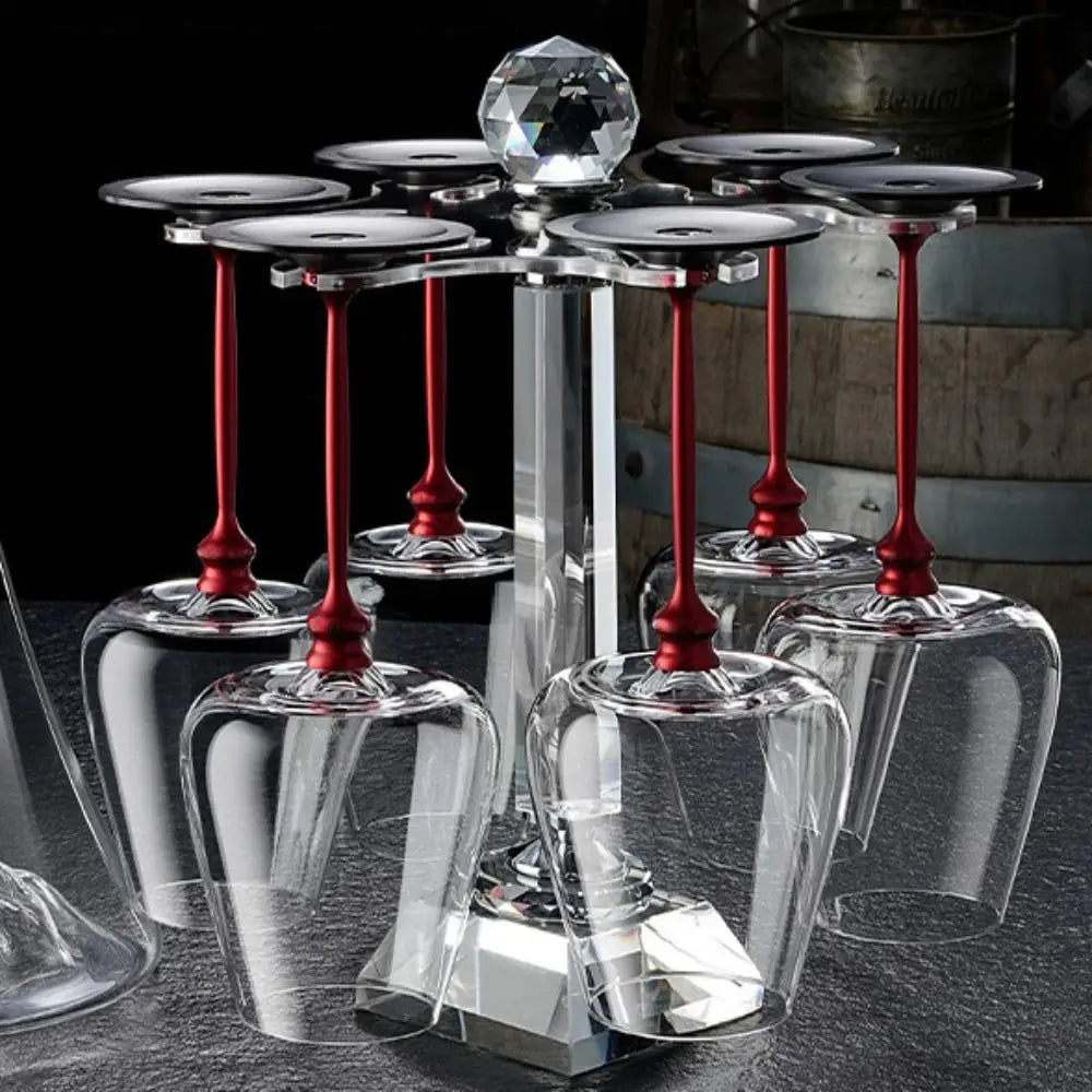 porte verres vin rotation 360° moderne transparent texturé support ergonomique base large carafe whisky