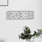 horloge numérique murale LED noir blanc température humidité semaine USB rechargeable moderne