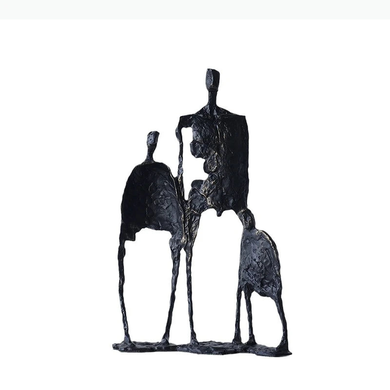 sculpture moderne abstraite bronze noir décoration intérieure contemporain ornement chambre