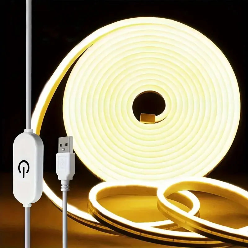 ruban led flexible blanc moderne interrupteur tactile usb adaptable 3000k 6000k minimaliste étanche décorationintérieur/extérieur