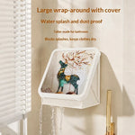 rangements murals pliables salle bain transparent motif cerf forêt moderne adhésif blanc doréversibleéconomique