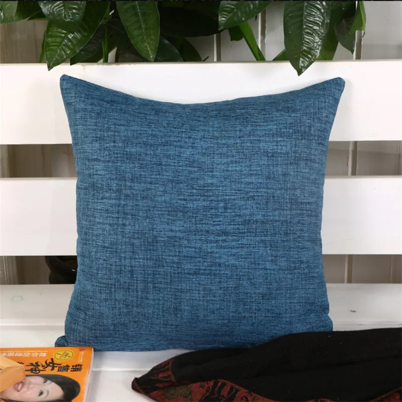 housse coussin carré texture tissée rustique couleur beige orange vert olive