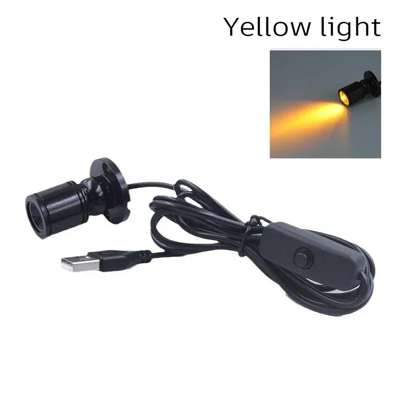 projecteur usb led angle rotatif câble usb interrupteur adhésif moderne compact mini spotlights