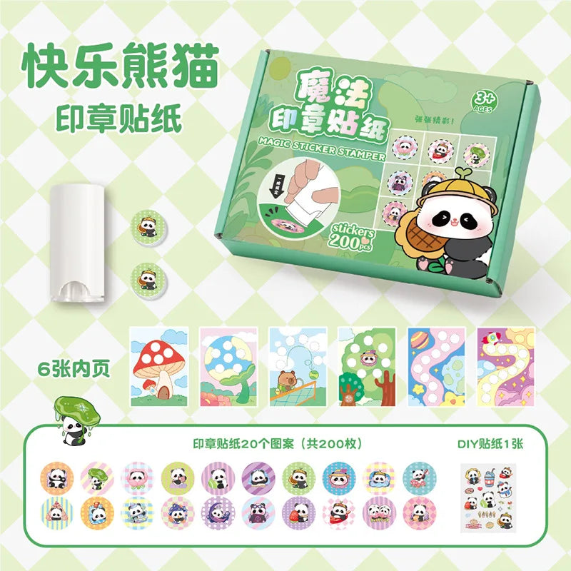 stickers autocollants animaux cartoon blanc ours oiseau lapin pingouin arbre cactus enfants jouets diy