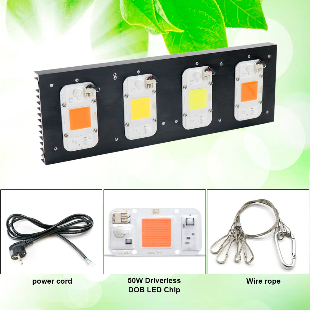 lampe led 2000w full spectrum noire blanche quadrillée moderne clips aluminium croissance