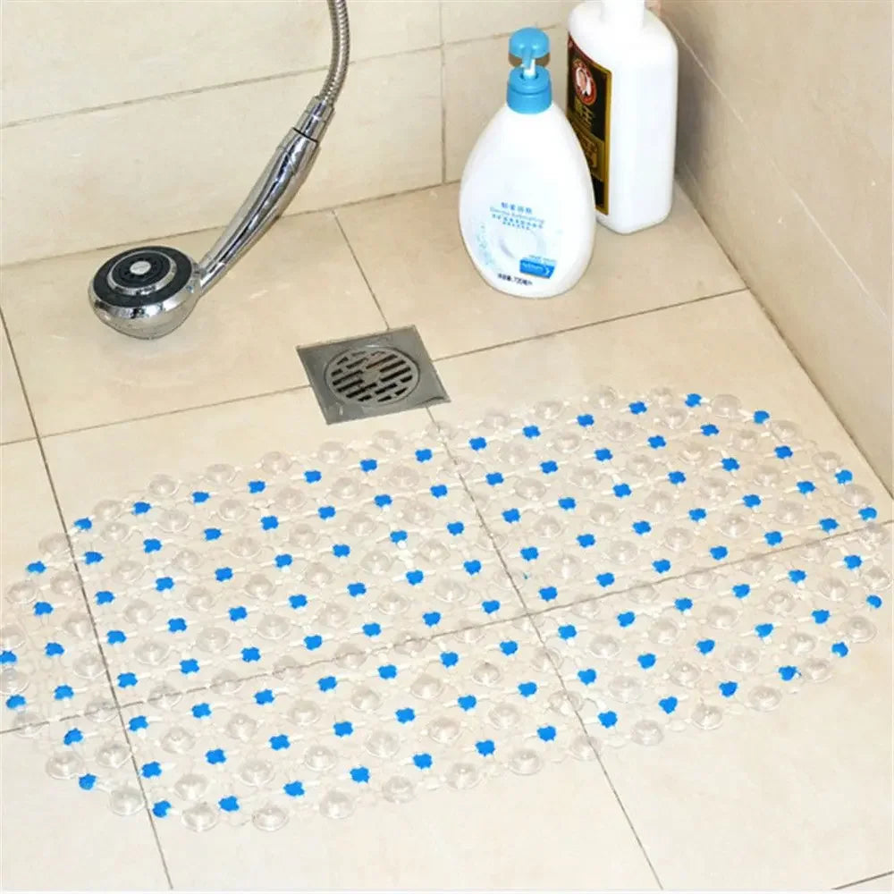 tapis bain moderne transparent motifs relief bleu rose vert violet salle bain antidérapant pvc