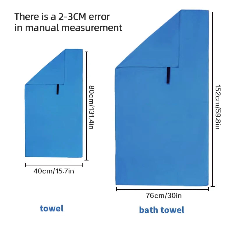 serviette microfibre bleu uni rapide absorption sport moderne elasticité machine laver