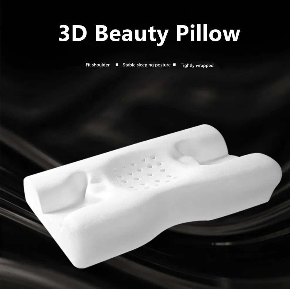 oreiller mémoire forme concave blanc gris ergonomique sommeil latéral coton polyester