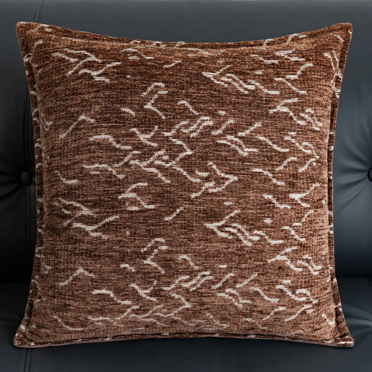 housse coussin polyester géométrique beige marron nordique contemporain adhésif tassel decoration intérieur voiture