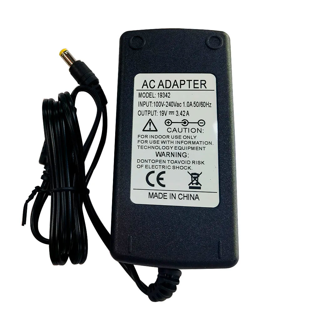 adaptateur secteur 19v 3.42a 90w noir cable femelle 5.5mm 2.5mm plat utilitaire