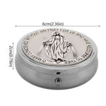miroir compact argenté bleu doré violet rose religieux classique vierge marie texte
