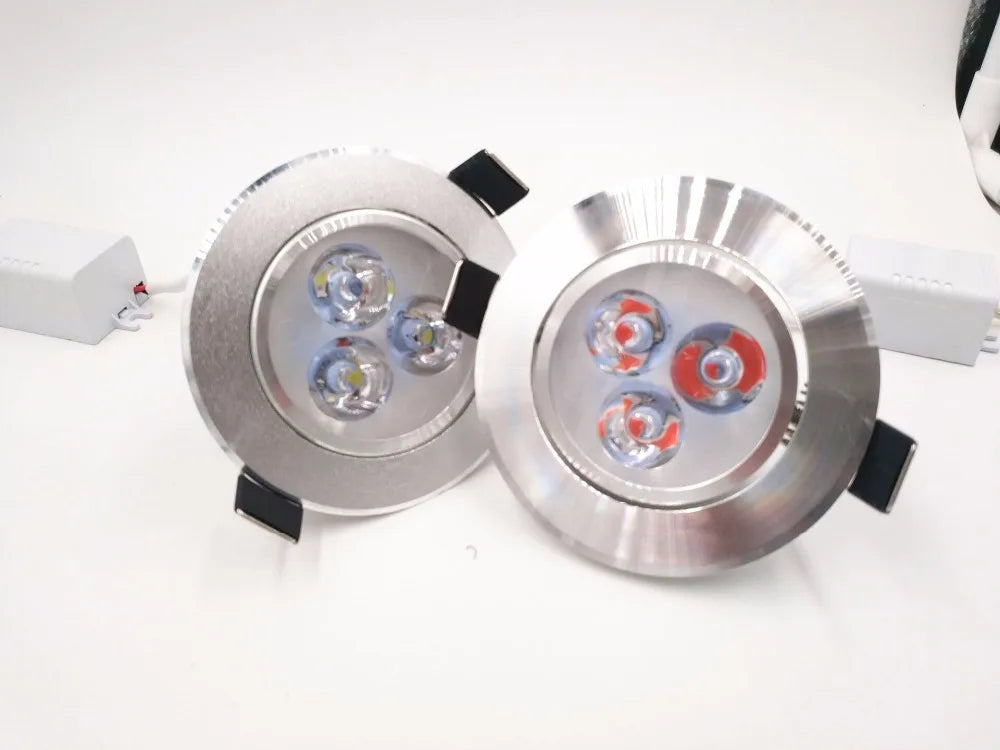 Spot LED argenté moderne surface gravée clips fixation câble d'alimentation 85 240V