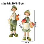 décoration maison figurines fermiers paniers fruits rouges champêtre naïf rusticitéextérieurintérieurornementjardin