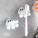 support mural décoratif main mickey blanc ventouse brosses dents chargeurs accessoires bain