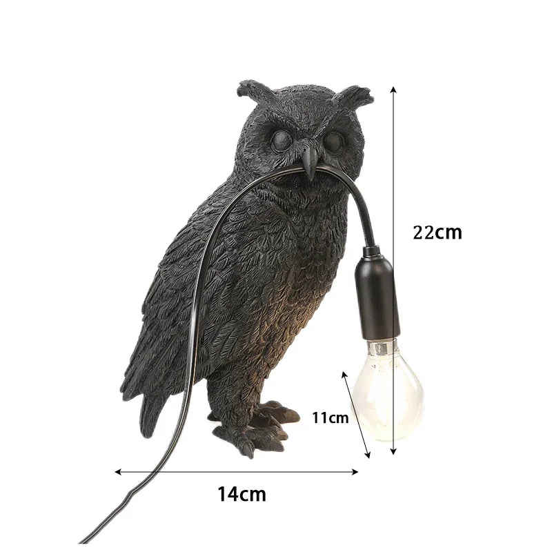 lampe poser oiseau noir plumes modernes naturel chambre coucher ampoule filament câble électrique