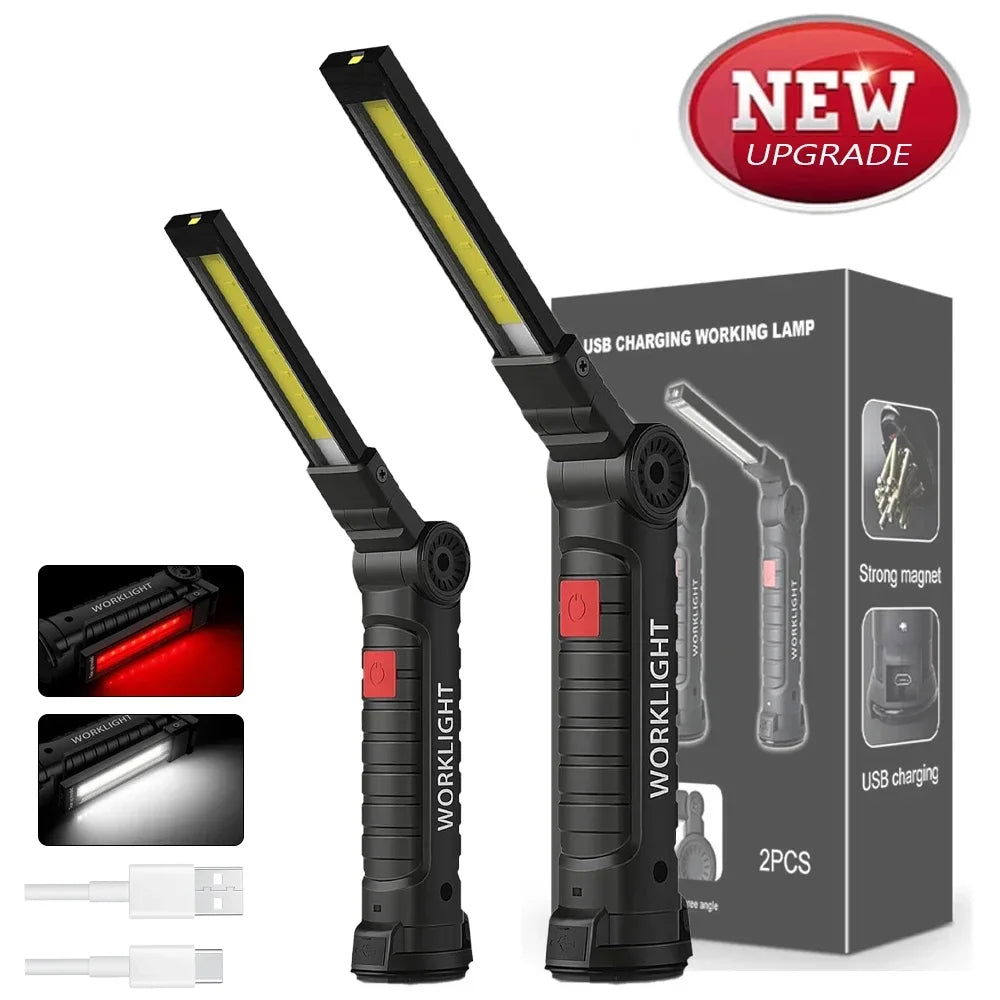 lampe travail rechargeable aimant noir led usb variateur modes opacité moderne pratique