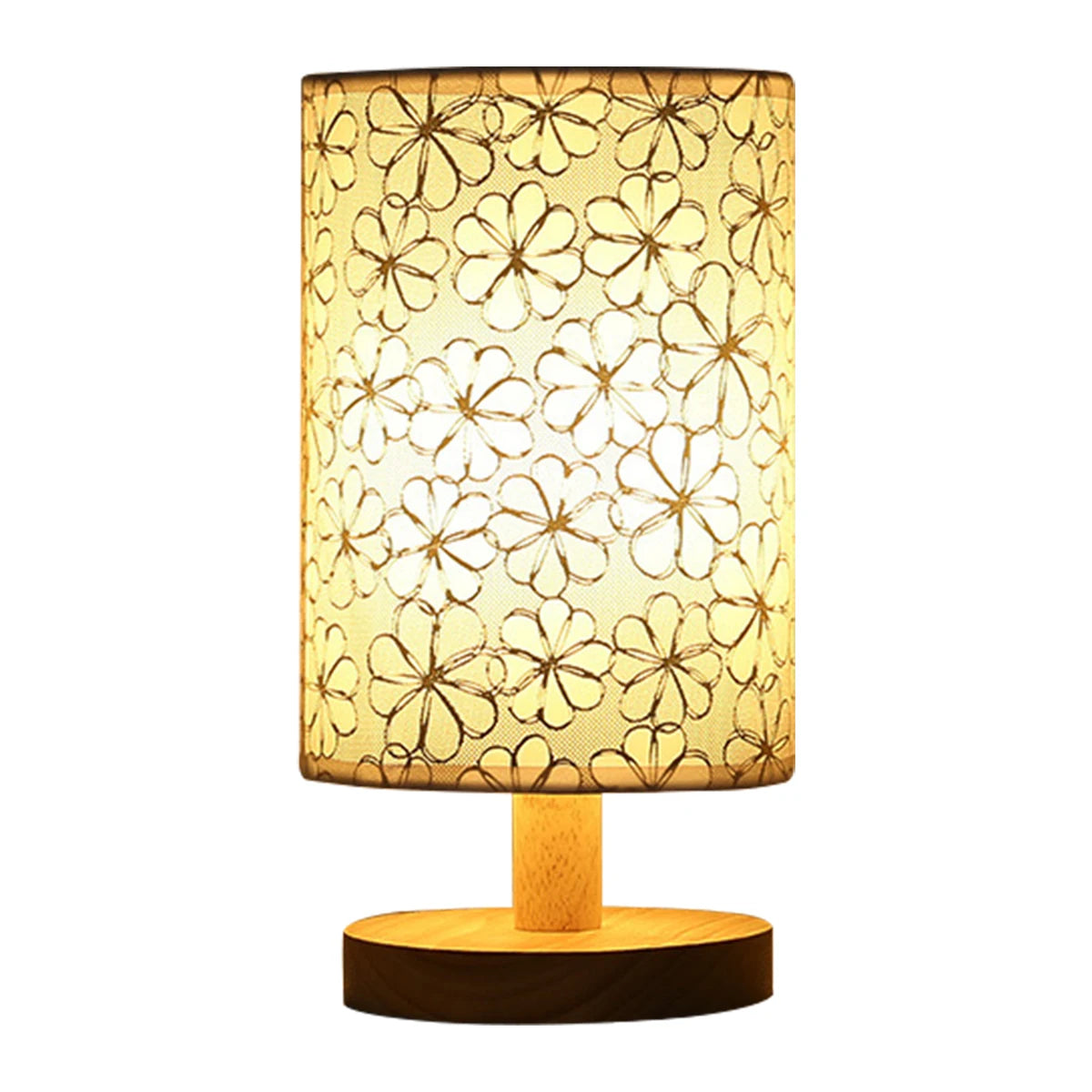 lampe table led usb moderne minimaliste abatjour tissu opaque bois clair chambre coucher