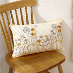 taies d'oreillers brodées motifs floraux modernes polyester 100% blancs décoratifs maison voiture 30x50cm 45x45cm