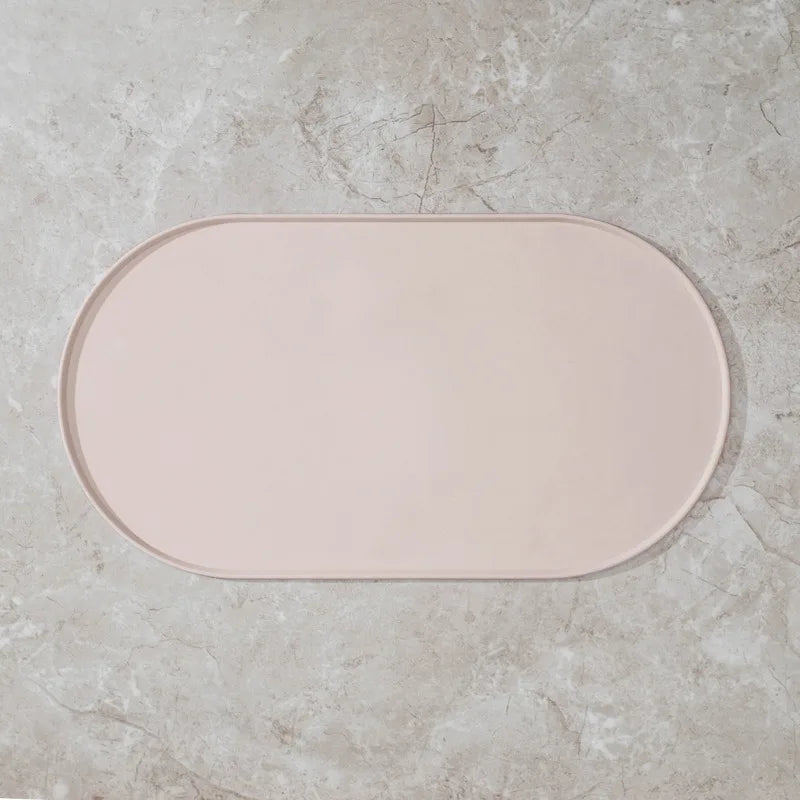 tapis alimentation antidérapant imperméable animal compagnie moderne rose clair assiettes opaques françaisachat
