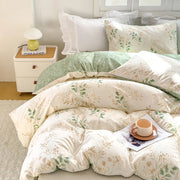 Housse de couette imprimé floral art du thé - Ensemble literie douce 3 pièces pour chambre