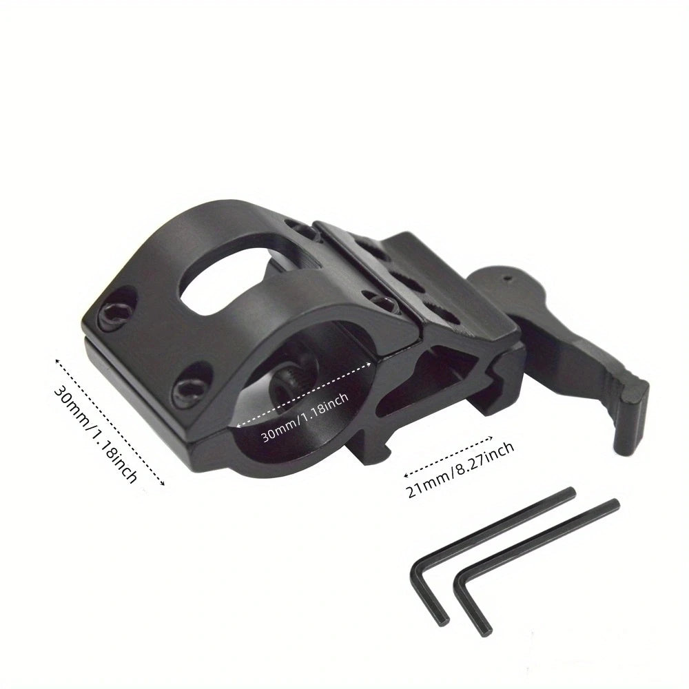 support rail monture lampe torche vissage clé allen noir surface mate