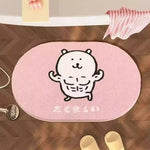 tapis bain rose ours motifs floraux antidérapant intérieur extérieur 30x50cm 40x60cm 50x80cm