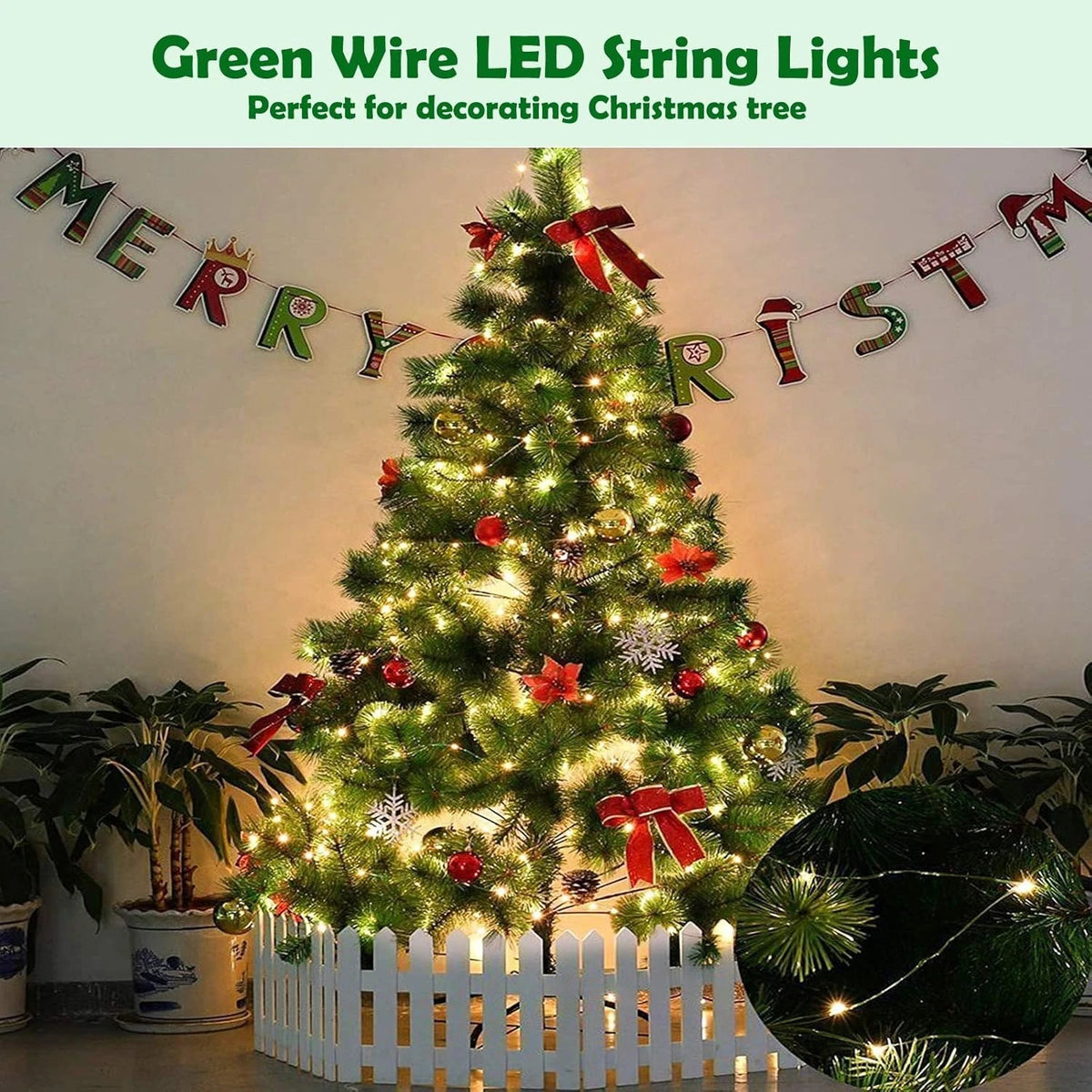 guirlande lumineuse led étoiles blanc vert multicolore télécommande moderne festiveDecoration