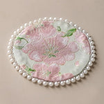coasters violets roses verts blancs paisley floral adhésif vintage élégants table