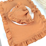 serviettes coton orange gris bleu rose beige classiques fronces décoration table festive noël