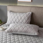 taies d'oreiller patchwork polyester 300 fils bleu blanc rose modernes 2pc
