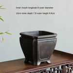 petit pot fleurs argile gris beige chinois artisanal maison