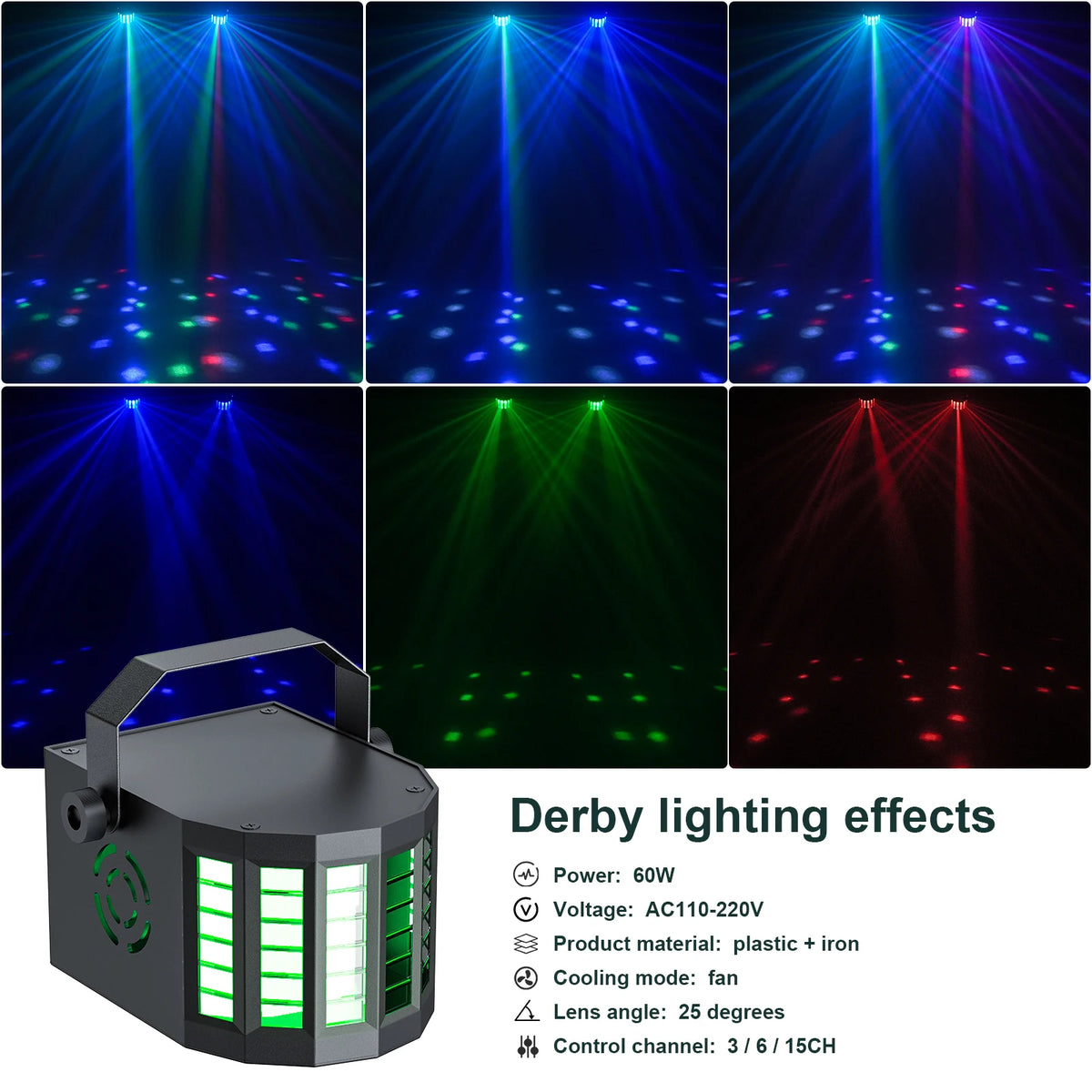 éclairage led scène dmx 60w noir moderne télécommande sac transport trépied disco