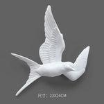 décoration murale oiseaux hirondelles résine blanche moderne minimaliste