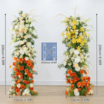 arche fleurs mariage deco exterieur blanc orange vert classique festif