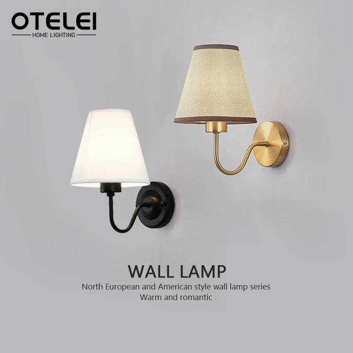 lampe murale moderne or noir blanc abat jour toile beige éclairage quotidien led fixée