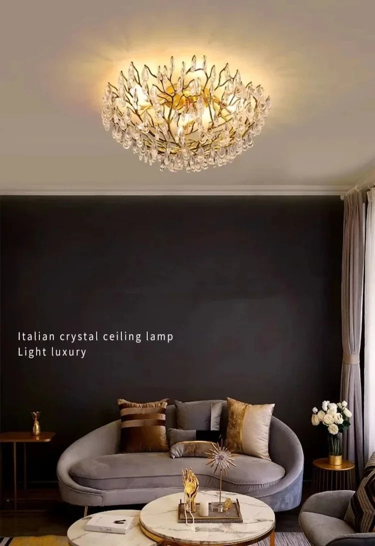 lampe moderne dorée transparentes branches élégantes LED 2000 82000 lumens 10 15 ampoules