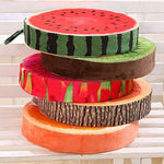 coussin rond fruit motif moderne déhoussable coton polyester vert rouge orange blanc