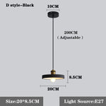 lampe suspendue moderne conique mat noir blanc orange salon chambre étude