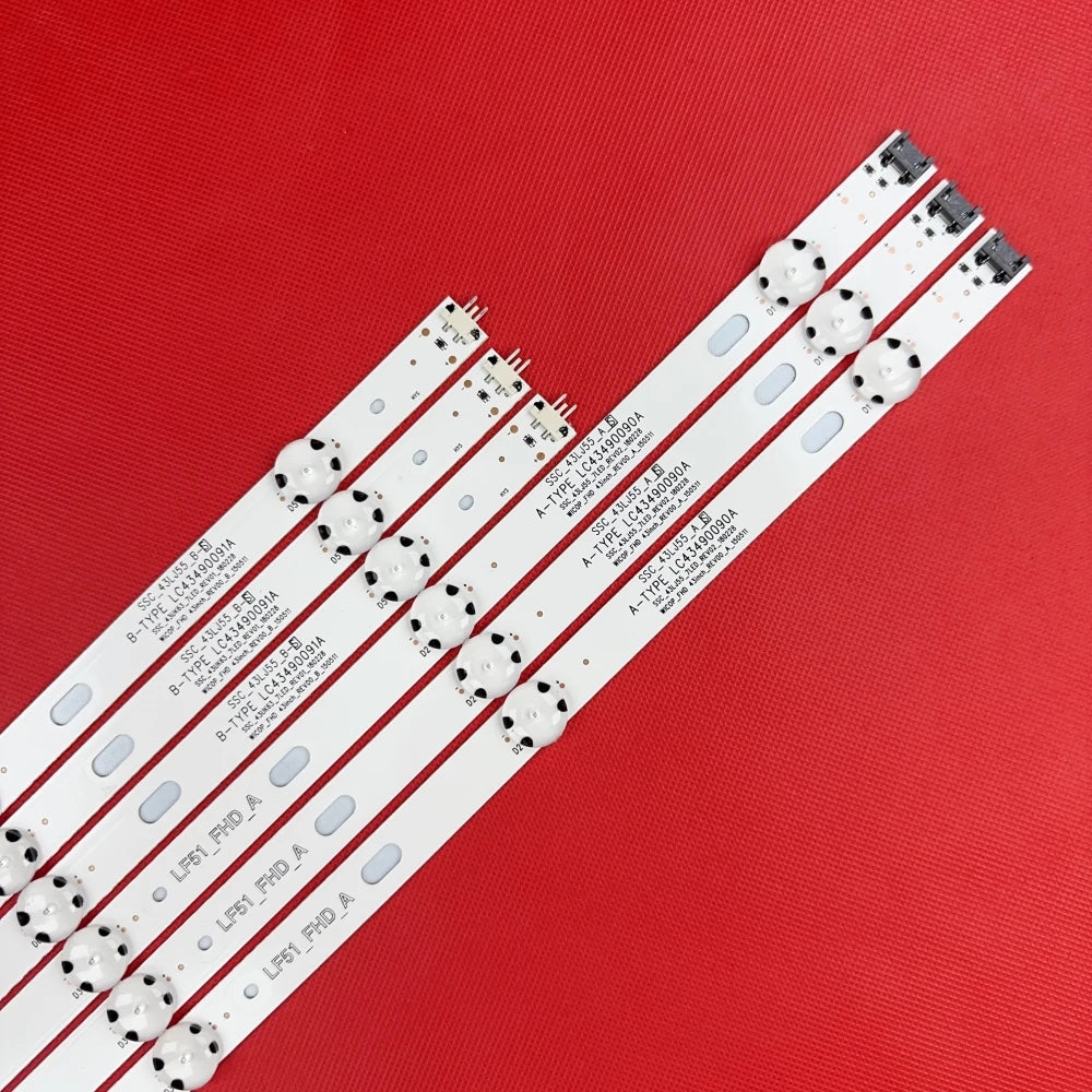 bandes rétroéclairage led blanc bleu modernes clips fixation téléviseur 43 pouces points noirs 110