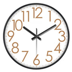 horloge murale quartz aiguille noir blanc simple facile lecture minimaliste sans tic tac moderne