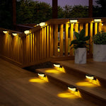 lumières solaires extérieures modernes jaune blanc vert escalier terrasse