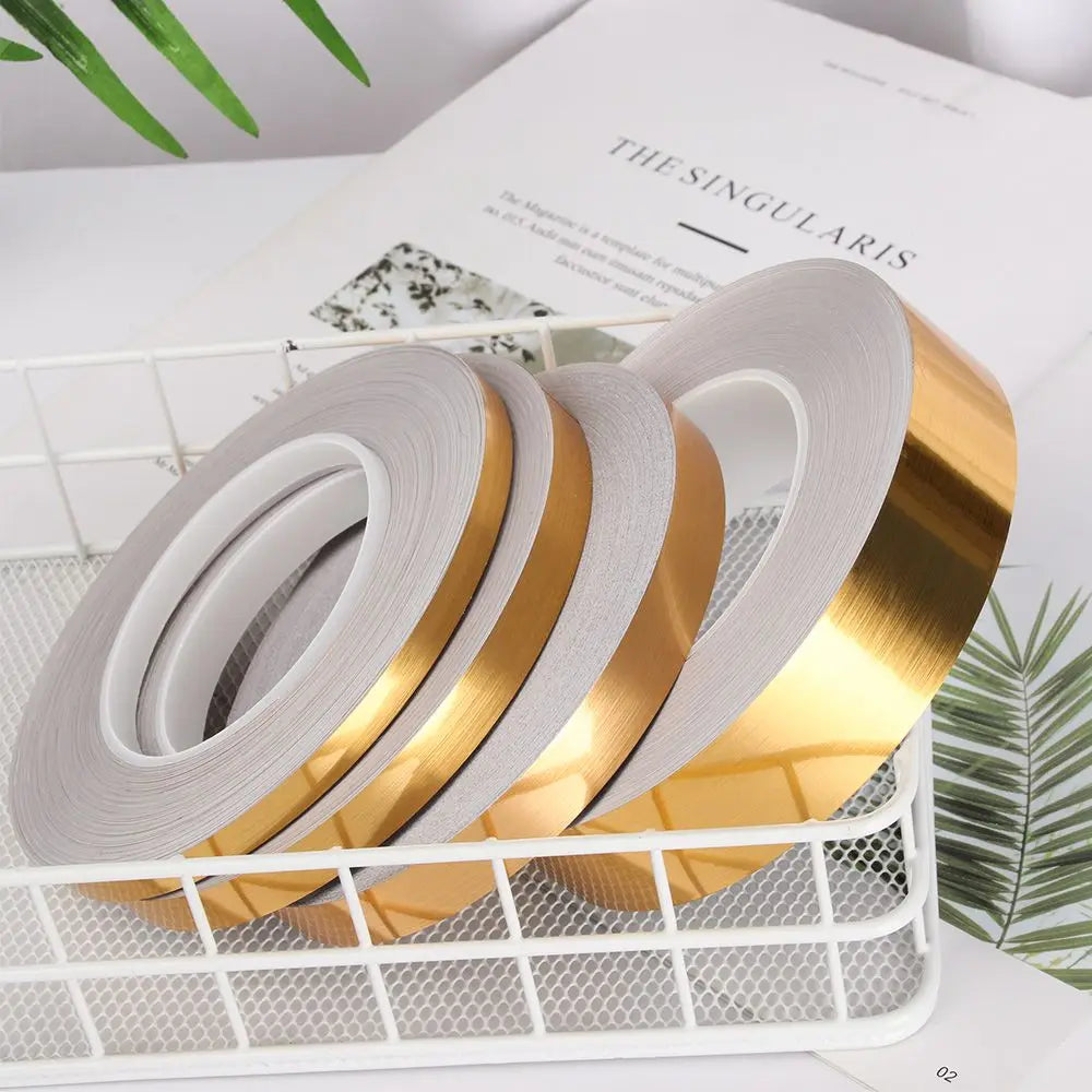 ruban adhésif décoratif pvc noir or argent moderne 1cm 2cm 3cm 4cm 5cm 20m