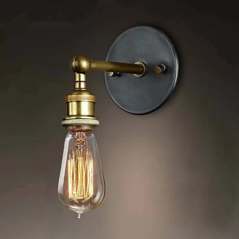 lampe murale industrielle or noir transparent métallique vintage éclairage quotidien fixe chambre salon