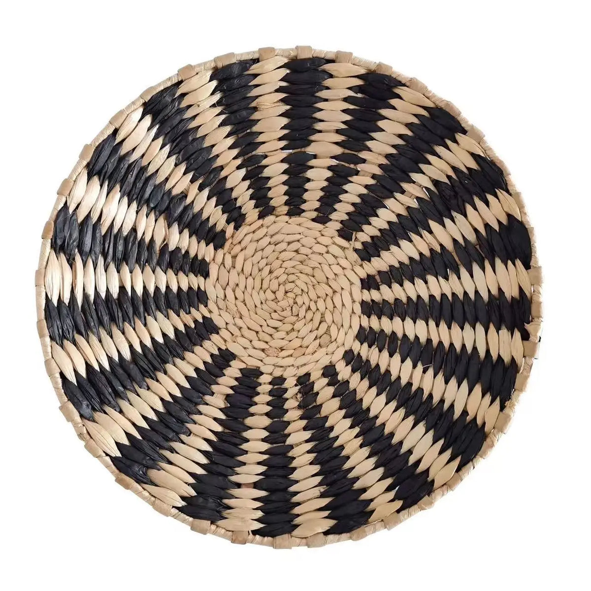 assiette décorative ethnique boho chic motif zigzag couleur naturelle mur cuisine salon maison rustique