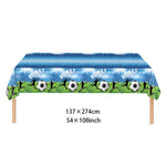 champ football table décor anniversaire enfant motif joueur ballon doré(hexagones) vert noir blanc
